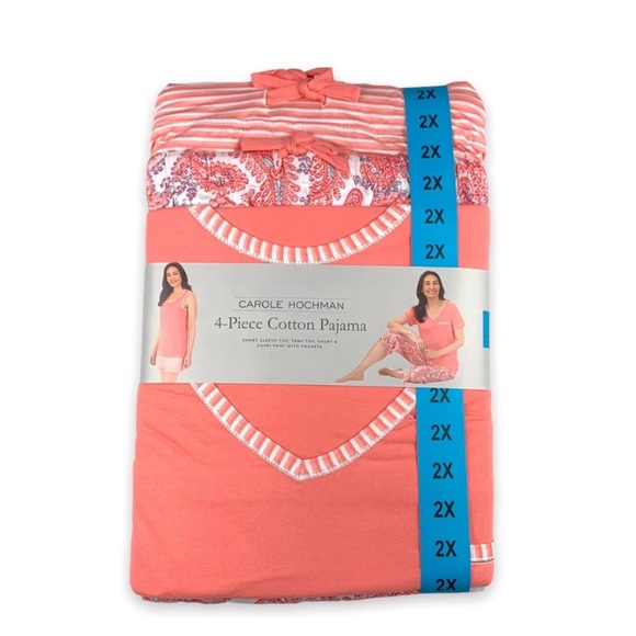 Carole Hochman Bundle Lot of 2 x 4-Piece Cotton PJ Pajama Sets Plus Size 2X - Picture 2 of 6